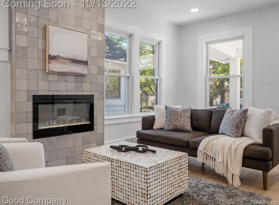 Living room staged by Vivid